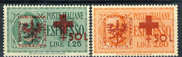 Occupazione Tedesca Lubiana 1944 Pro Croce Rossa - Sass. N. 34 - 35 ** MNH Cat. € 175 - Lubiana