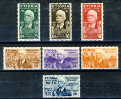 Etiopia 1936 Sass. Serie  1 - 7 ** MNH Freschissimo Cat. € 400 Alto Valore Firmato A. Diena - Ethiopië