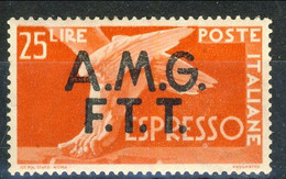 Trieste AMG 1947-48 Sass. Espresso N. 2 Lire 24 Arancio Arancio MNH Cat. € 130 - Nuovi