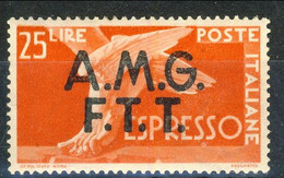 Trieste AMG 1947-48 Sass. Espresso N. 2 Lire 24 Arancio Arancio MNH Cat. € 130 - Mint/hinged