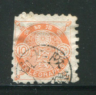 JAPON- Télégraphe Y&T N°6- Oblitéré (défectueux) - Telegraph Stamps