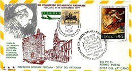 ITALIA-VATICANO - 1977 Visita Papa PAOLO VI A Pescara Ann.spec.Pescara + Ann.spec.Vaticano Su Busta Tre Stelle - 2246 - Papas