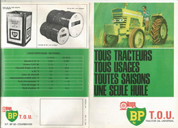 Publicité 4 Pages , BP TRACTOR OIL UNIVERSAL, T.O.U., Tous Tracteurs , Tous Usages....,automobile.,  Frais Fr 1.85 E - Publicités