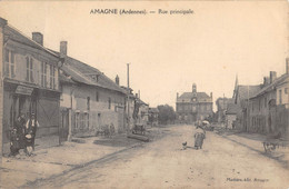 CPA 08 AMAGNE RUE PRINCIPALE (cpa Rare - Altri & Non Classificati