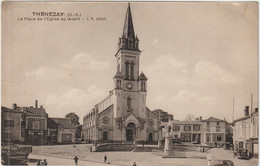 THENEZAY  La Place De L'Eglise Au Levant - Thenezay