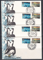 AAT 1971 Antarctic Treaty 4 FDC (Macquarie, Mawson, Davis, Casey) (52298) - FDC