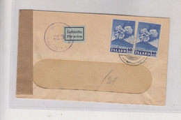 ICELAND 1949 REYKJAVIK Censored Airmail Cover To Austria - Covers & Documents