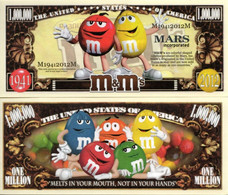 USA 1 Million US $ Commemorative Novelty Banknote 'The M&M Characters' - UNC & CRISP - Otros – América