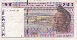 BILLETE DE SENEGAL DE 2500 FRANCS DEL AÑO 1992  (BANK NOTE) - Senegal