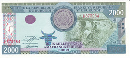 BILLETE DE BURUNDI DE 2000 FRANCS DEL AÑO 2001 SIN CIRCULAR (BANK NOTE) UNCIRCULATED - Burundi