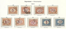 40182) ITALIA-Cifra Entro Un Ovale - Segnatasse - 1870 / 1890  - 9 VALORI-USATI - Taxe