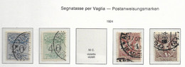 40185) ITALIA-Soggetti Allegorici - Segnatasse Per Vaglia - 1 Luglio 1924  - 4 VALORI-USATI - Postage Due