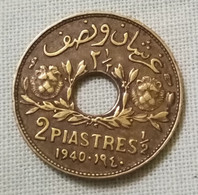 Lebanon , 2 1/2 Piastres , 1940 , Km#10, Gimaa - Libanon