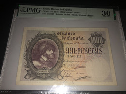 Spain 1000 Pesetas 1940 P125a Graded 30 Very Fine By PMG - 1000 Pesetas