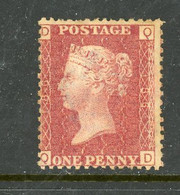 -GB-1860-"One Penny Red, Perf 14- Plate 186 MH. * - Ongebruikt