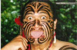 Maori Warrior (Guerrier Maori) New-Zealand.Carte Postale Adresse Andorra,avec Timbre à Date Arrivée.2 Photos Recto/verso - Oceanië
