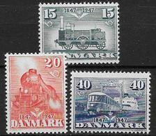 Danemark 1947 N° 311/313 Série Neuve** MNH Centenaire Du Chemin De Fer - Unused Stamps