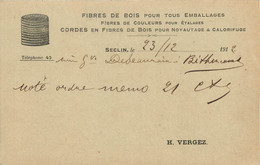 / CPA FRANCE 59 "Seclin H. Vergez" / FIBRES DE BOIS / CARTE PUBLICITAIRE - Seclin