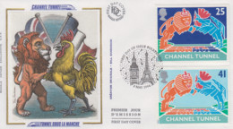 Enveloppe  FDC   1er  Jour    ENGLAND   Emission  Commune  Avec  La   FRANCE    1994 - 1991-2000 Decimal Issues