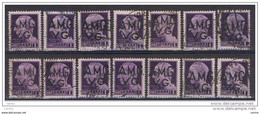 VENEZIA  GIULIA  ( AMG VG):  1945/47  IMPERIALE  -  £. 1  VIOLETTO  US. -  RIPETUTO  14  VOLTE  -  SASS. 8 - Afgestempeld