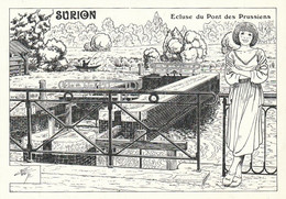 Très Rare Cpm Dessin Charles Berg Surion écluse Du Pont Des Prussiens   Tirage 250 Exemplaires - Arleux