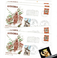 ENVELOPPE ANDORRE ANDORRA 1980 VARIS CANCELATIONS - Frankeermachines (EMA)