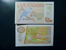 UNC Banknote Surinam 2 1/2 Gulden 1985 P-119 Animals Bird Lizard Afobaka Dam - Surinam