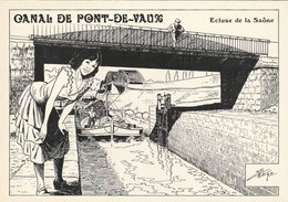 Très Rare Cpm Dessin Charles Berg écluse De La Saône - Pont-de-Vaux