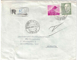 Espagne - Cadiz - Paterna De La Ribera - Lettre Recommandée Pour L'Allemagne - 25 Mars 1970 - Usati