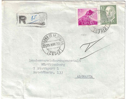 Espagne - Cadiz - Paterna De La Ribera - Lettre Recommandée Pour L'Allemagne - 25 Mars 1970 - Usados