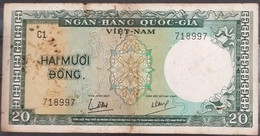 South Viet Nam Vietnam 20 Dông VF Banknote Note 1964 - Pick # 16 / 02 Photos - Vietnam