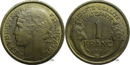 France - IIIe République - 1 Franc Morlon 1931 - SUP/AU55 - Fra3104 - 1 Franc