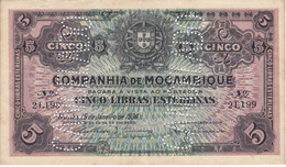 BILLETE DE MOZAMBIQUE DE 5 LIBRAS DEL AÑO 1934 EN CALIDAD EBC (XF) (BANKNOTE) - Mozambique