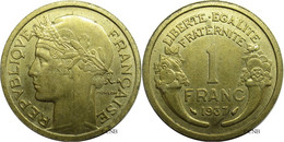 France - IIIe République - 1 Franc Morlon 1937 - SUP/AU58 - Fra3108 - 1 Franc