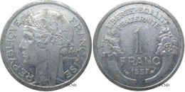 France - IVe République - 1 Franc Morlon Aluminium, Poids Léger 1957 - SUP/AU55 - Fra0846 - 1 Franc