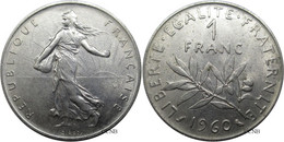 France - Ve République - 1 Franc Semeuse Nickel 1960 - SUP/AU58 - Fra3493 - 1 Franc