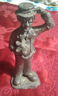 VINTAGE RARA STATUETTA FERMACARTE PAGLIACCIO IN PELTRO - Other & Unclassified