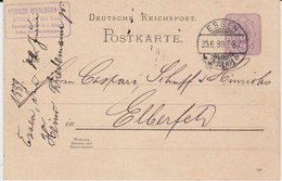 DR Pfennig Ganzsache P 18 Versuchs Gitterstempel Essen Ruhr 1889 - Marcofilia - EMA ( Maquina De Huellas A Franquear)