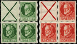 * ALL.  BAVIERE - Timbres De Carnets - Michel S 17 & S 21, 2 Blocs De 4 Avec Croix (* Sur La Croix) - Other & Unclassified