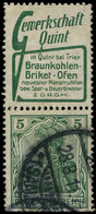 O ALL. EMPIRE - Timbres De Carnets - Michel S1.5: 5pf. Germania "Generkschaft Quint" (charbon) - Other & Unclassified