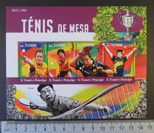 St Thomas 2015 Table Tennis Sport Jorgen Persson Li Xiaoxia Jan-ove Waldner Zhang Jike M/sheet Mnh - Feuilles Complètes Et Multiples