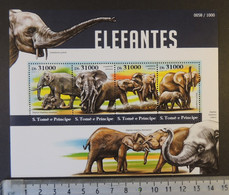 St Thomas 2015 Elephants Animals M/sheet Mnh - Hojas Completas