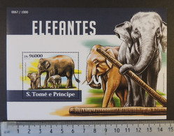 St Thomas 2015 Elephants Animals S/sheet Mnh - Feuilles Complètes Et Multiples