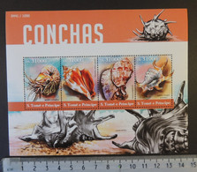 St Thomas 2015 Shells Marine Life M/sheet Mnh - Hojas Completas