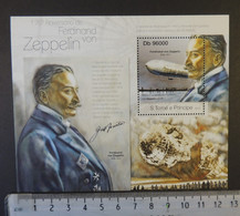 St Thomas 2013 Ferdinand Von Zeppelin Disasters Hindenburg Transport S/sheet Mnh - Full Sheets & Multiples