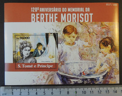 St Thomas 2015 Bertha Morisot Art Women Children S/sheet Mnh - Hojas Completas