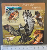 St Thomas 2015 Birds Of Prey Owls Eagles S/sheet Mnh - Full Sheets & Multiples