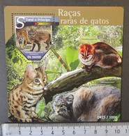 St Thomas 2015 Cats Rare Breed Domestic Animals S/sheet Mnh - Feuilles Complètes Et Multiples