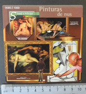 St Thomas 2015 Art Nudes Women Ranhista Fragonard Watteau  Picasso S/sheet Mnh - Volledige & Onvolledige Vellen