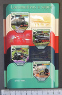 St Thomas 2015 Steam Trains Locomotives Railways Transport M/sheet Mnh - Full Sheets & Multiples